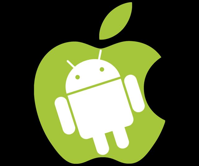AppleとAndroidのロゴ